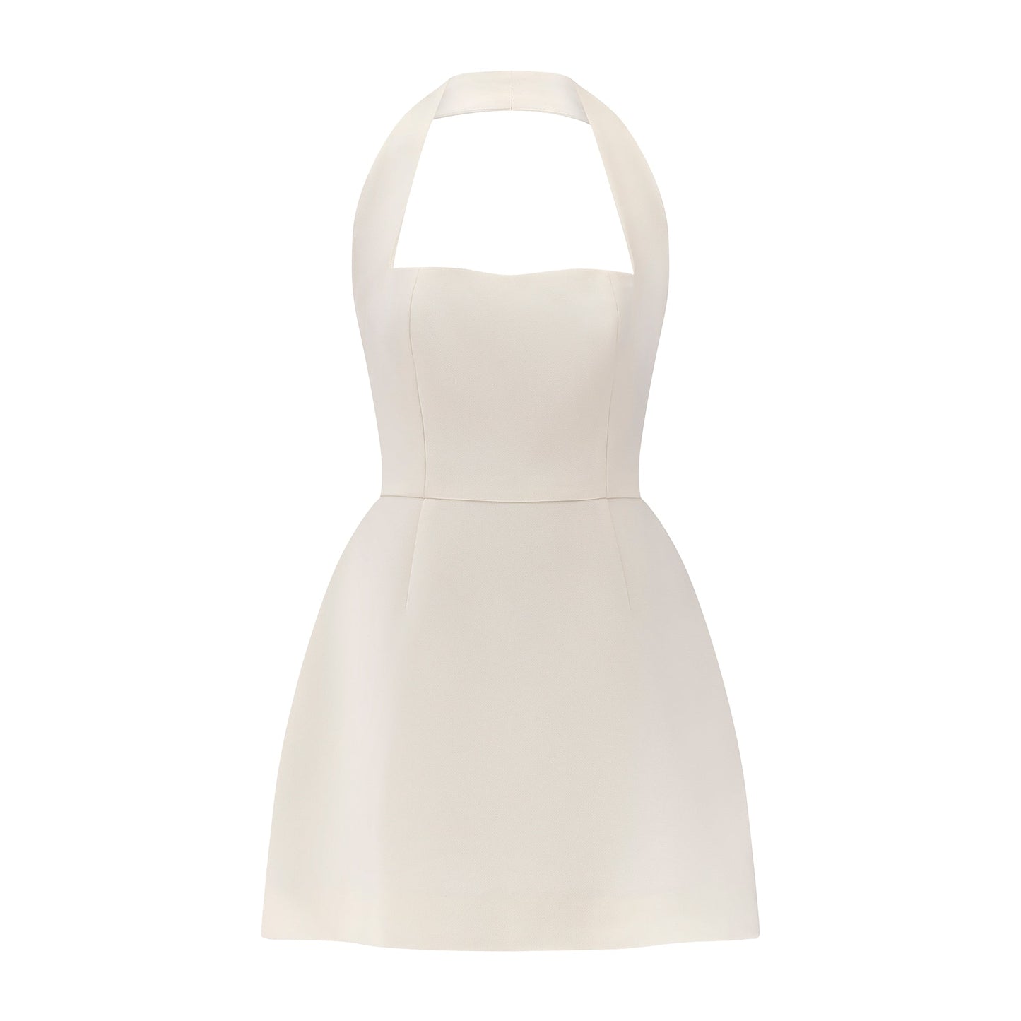 Women's Mini Dress Halterneck Summer Dress Plain White