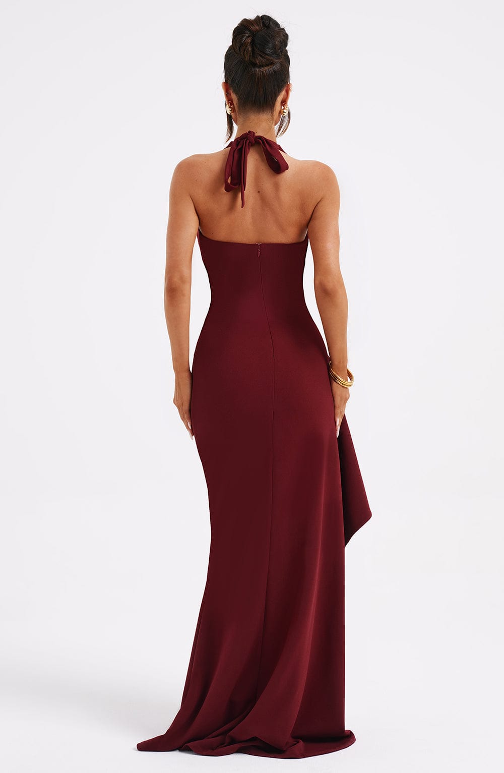 Women's Red Maxi Dress Halter Style