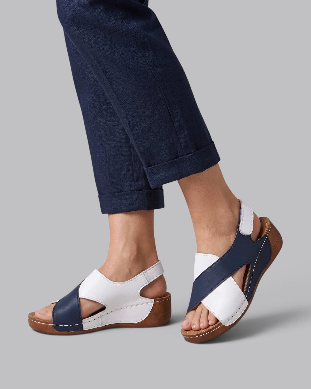 Women's Wedge Sandals Color Block Design