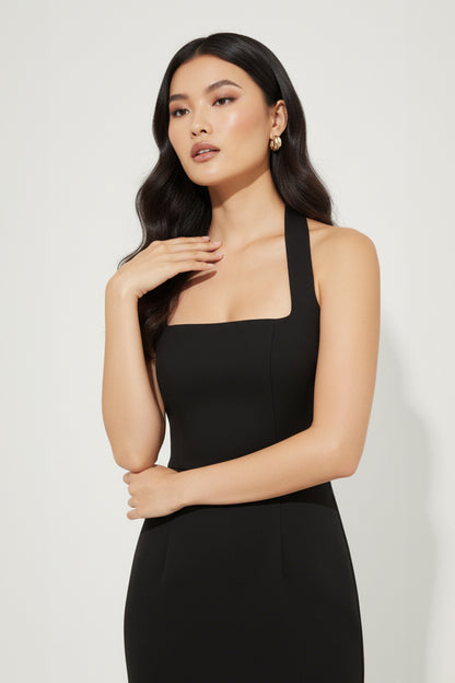 Women's Midi Dress Halter Neck Soft Material