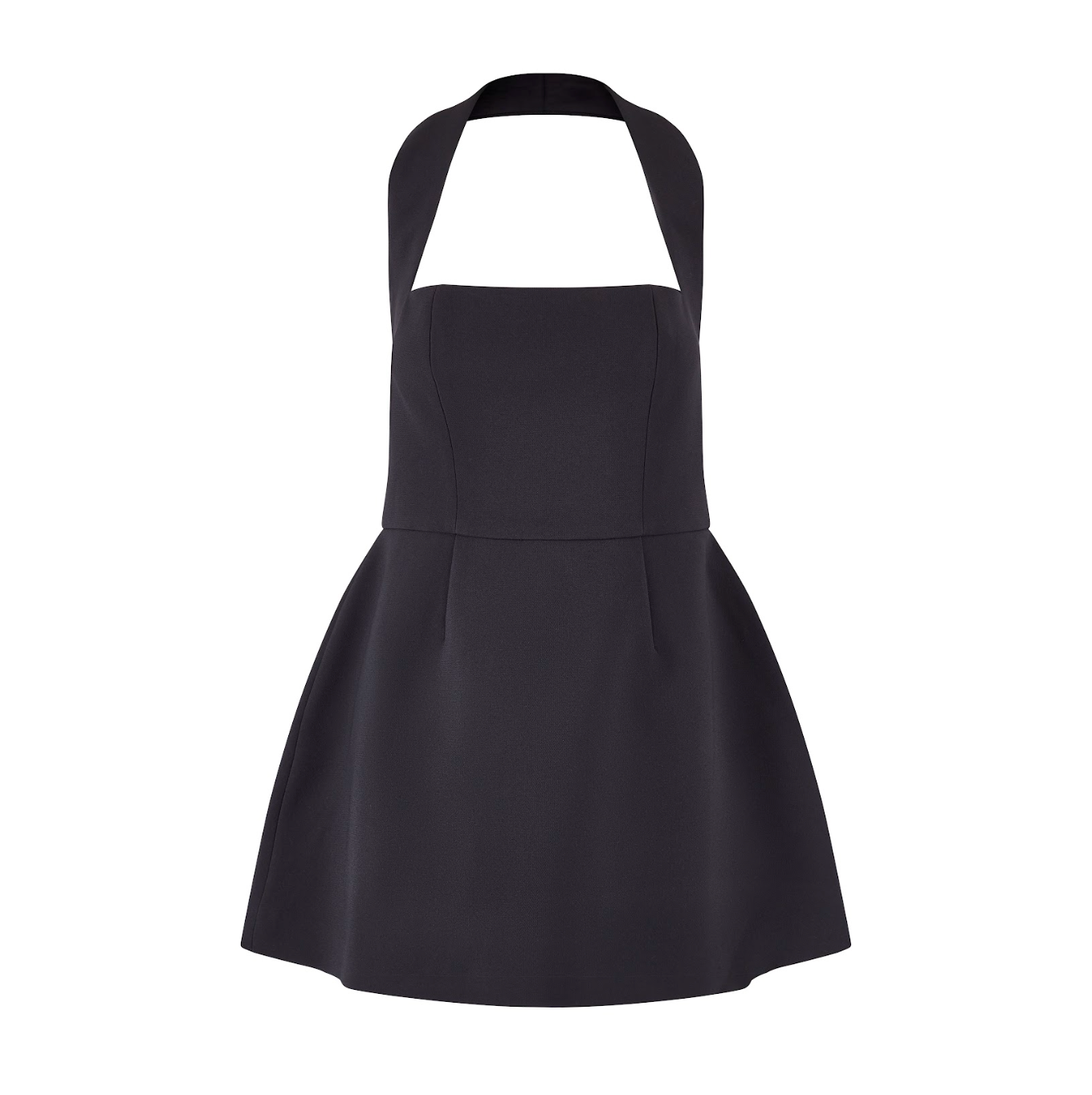 Kvinna Svart Miniklänning Halterneck Strukturerad Polyester 5