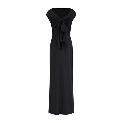 Maxi Dress Women's Drape Long Dress Plain Black