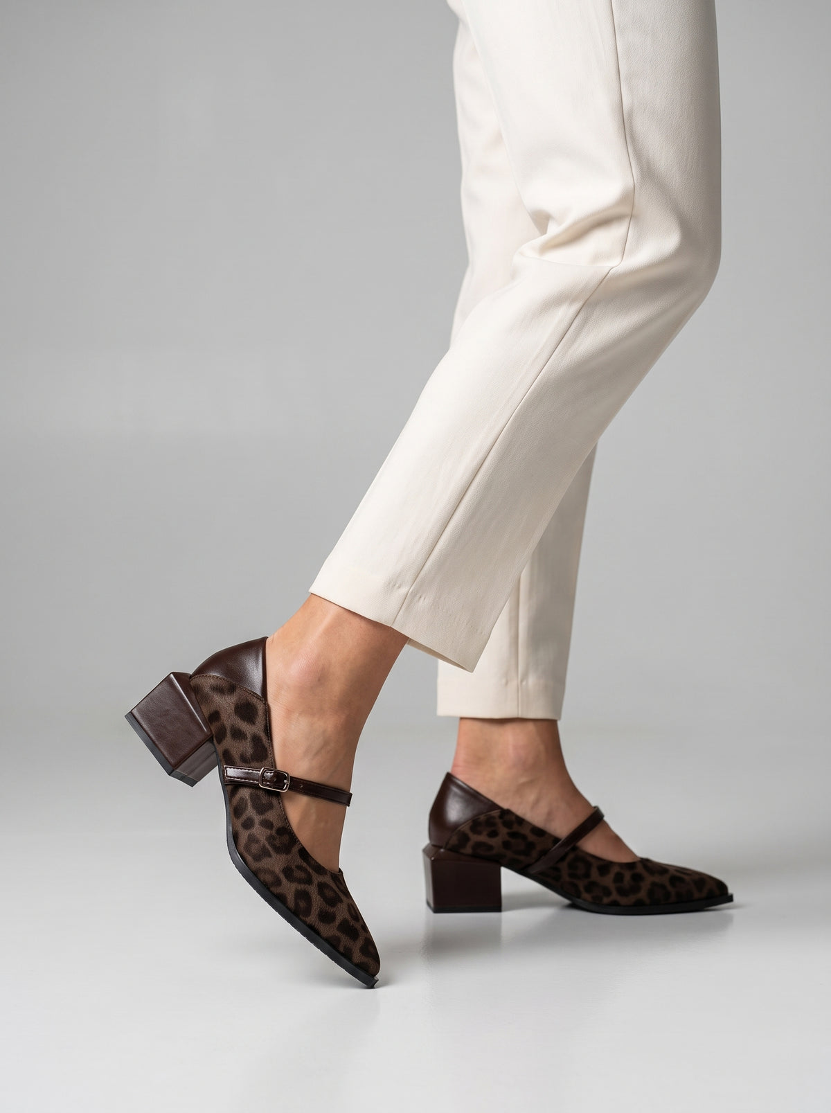 Women's Mary Jane Shoes Pointed Toe Thick Heel