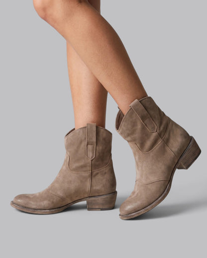 Women's Ankle Boots Western Style with Pull Tabs