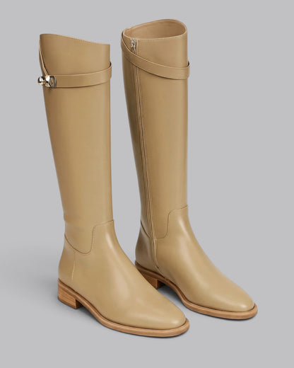 Women's Knee High Boots Classic Buckle Detail
