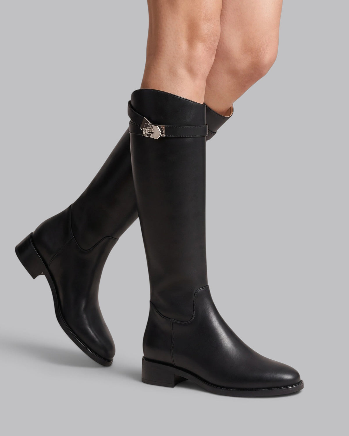 Women's Knee High Boots Classic Buckle Detail