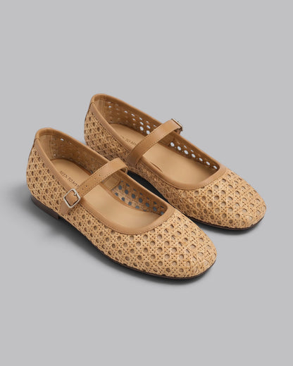 Women's Mary Jane Flats Woven Crochet Design