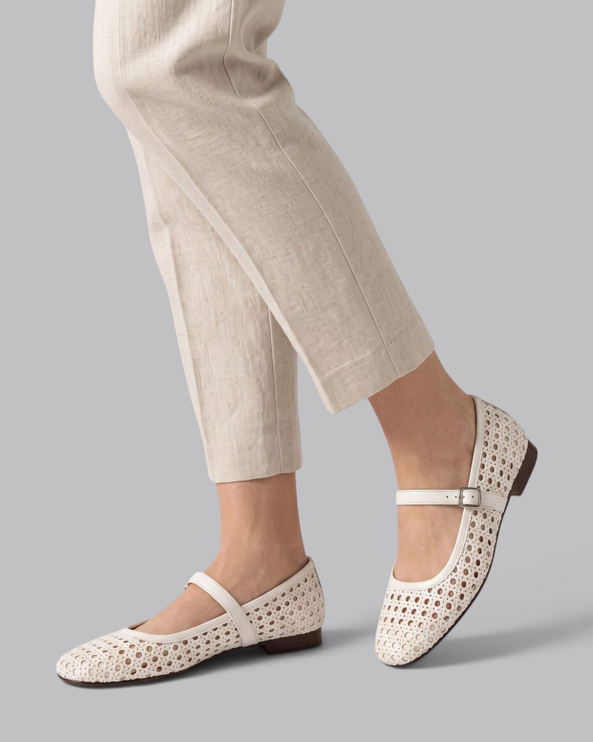 Women's Mary Jane Flats Woven Crochet Design