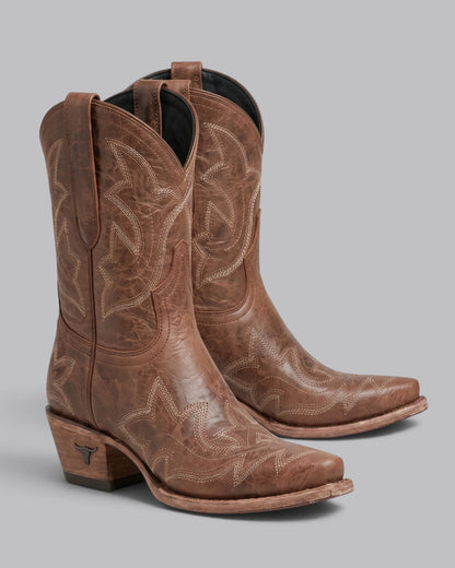 Women's Mid-Calf Boots Western Embroidered Design