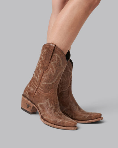 Women's Mid-Calf Boots Western Embroidered Design