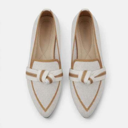 Women's Black Loafers Slip-On Pointed Toe with Knot Detail 3