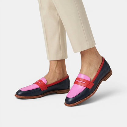 Women's Black Penny Loafers Classic Slip-On Design 1