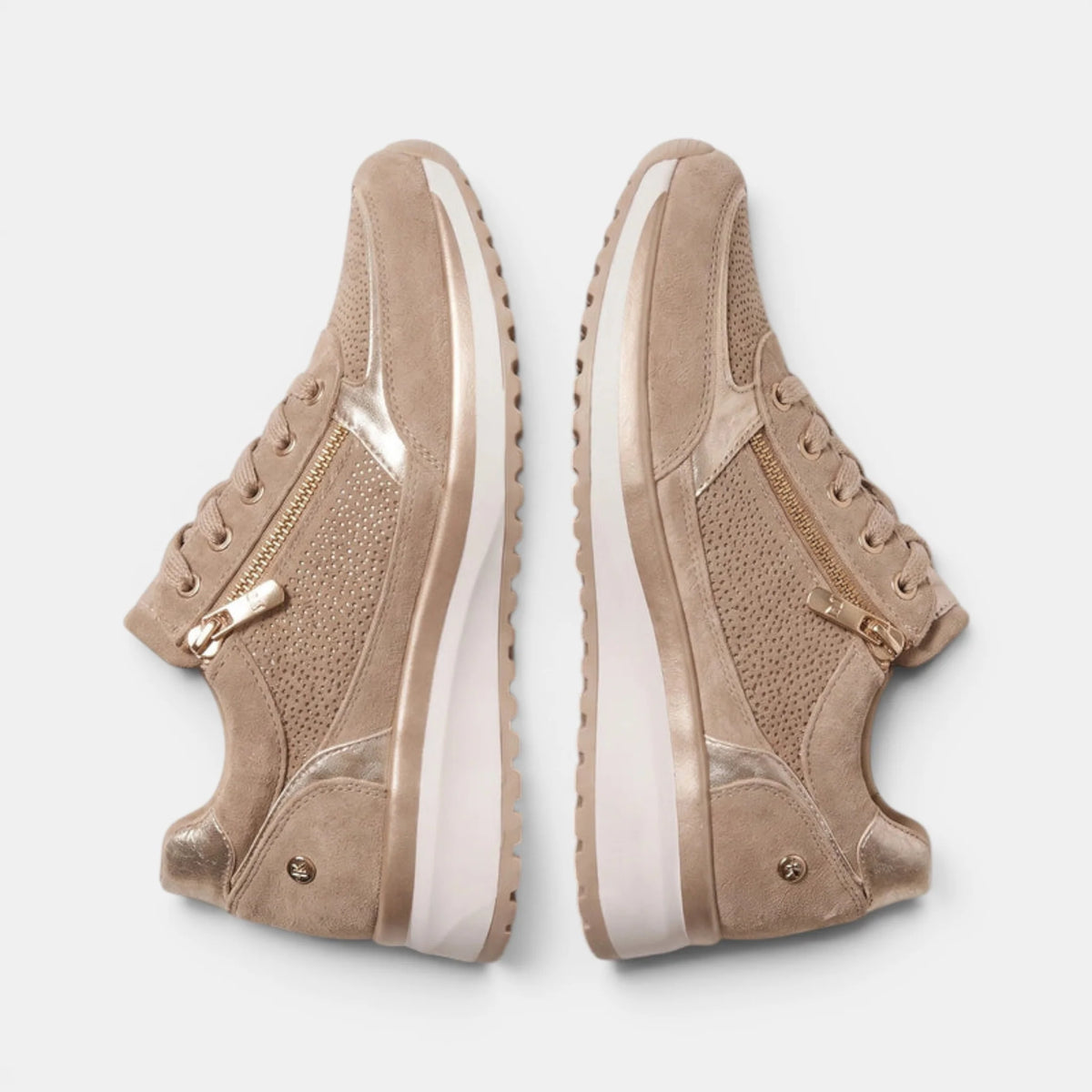 Women's Casual Wedge Sneakers with Side Zipper Detail 4