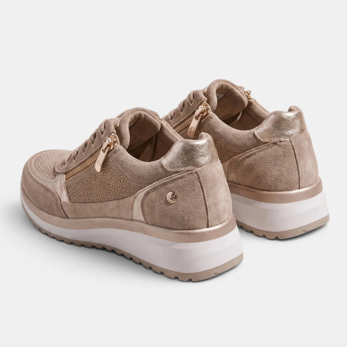 Women's Casual Wedge Sneakers with Side Zipper Detail 5