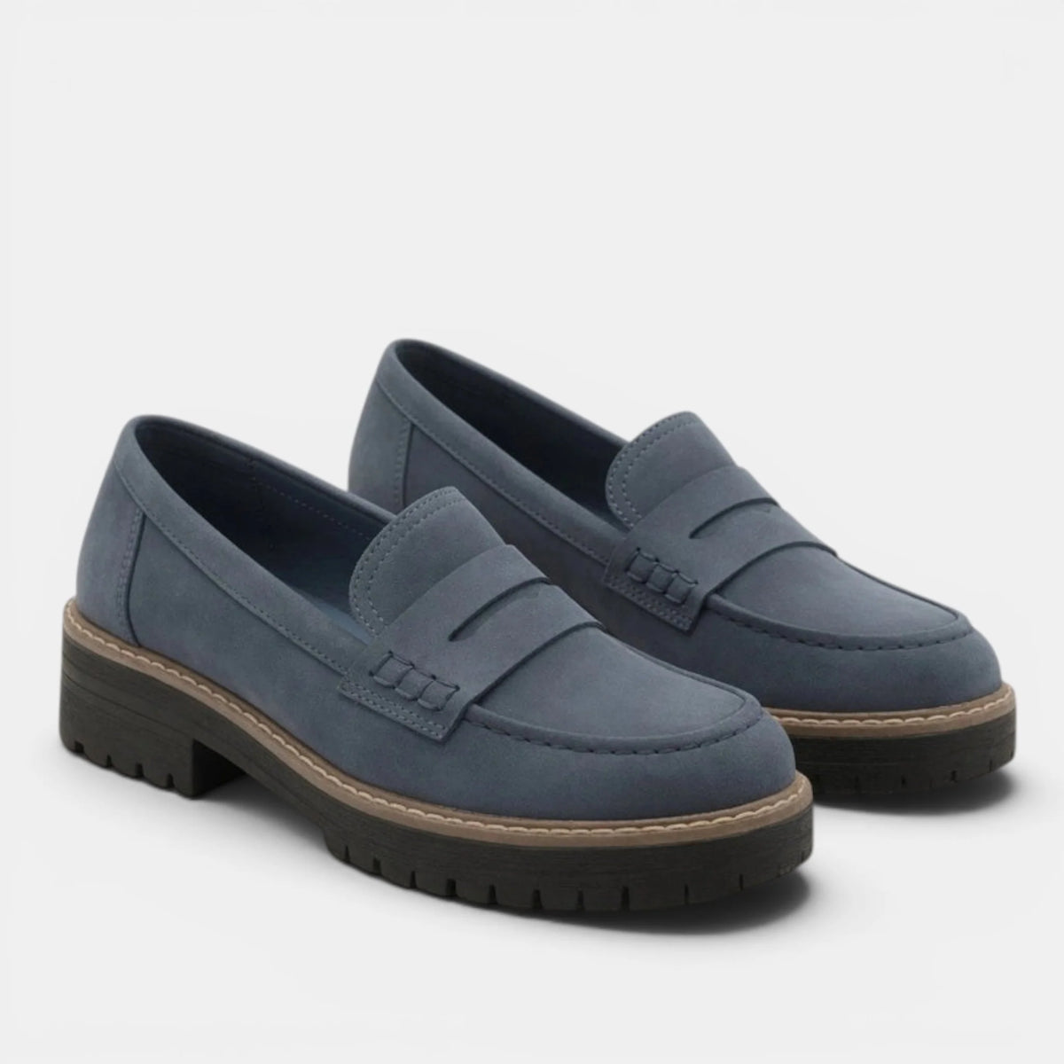 Women's Chunky Loafers Slip-On Penny Style 10
