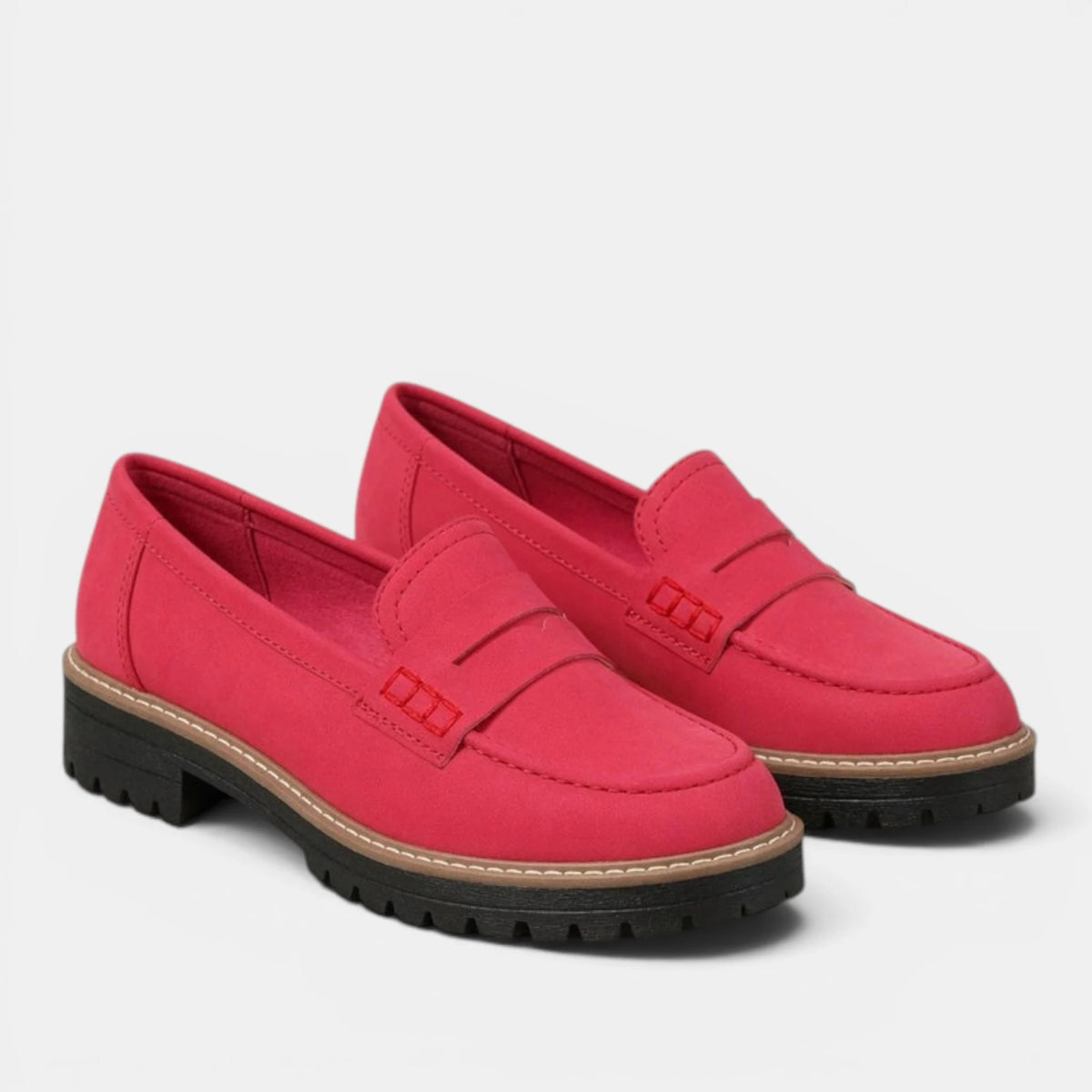 Women's Chunky Loafers Slip-On Penny Style 11