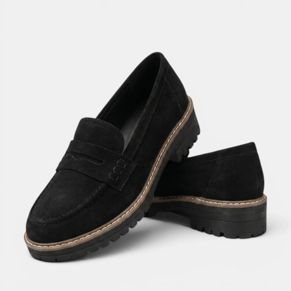 Women's Chunky Loafers Slip-On Penny Style 3