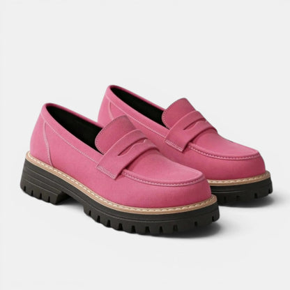 Women's Chunky Loafers Slip-On Penny Style 6