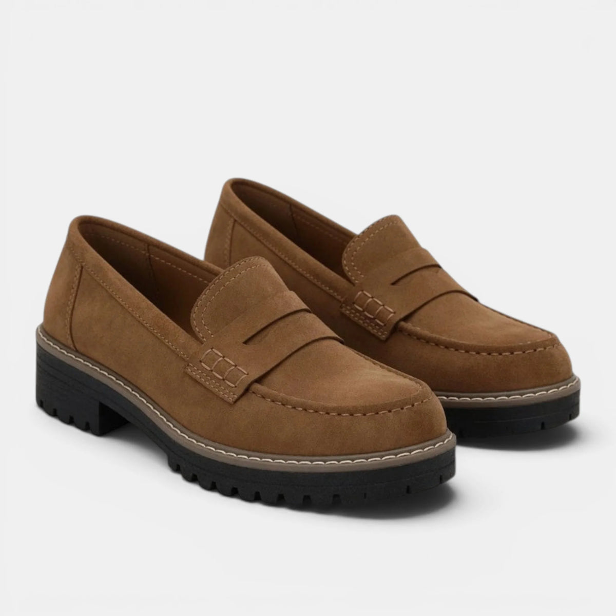 Women's Chunky Loafers Slip-On Penny Style 9