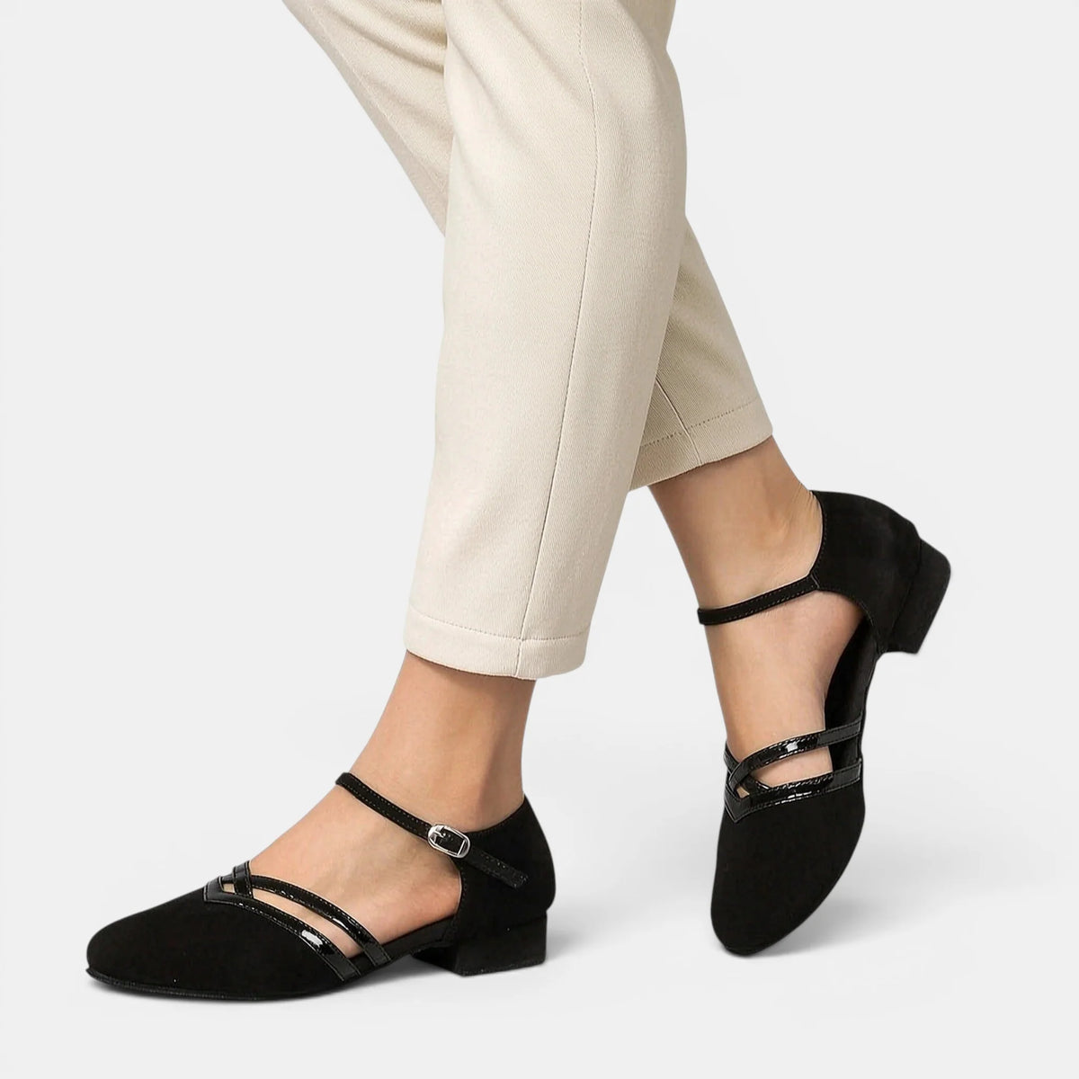 Women's Dance Shoes Ankle Strap Low Heel 1