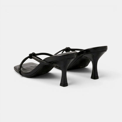 Women's Kitten Heel Sandals Slip-On with Knot Strap 5