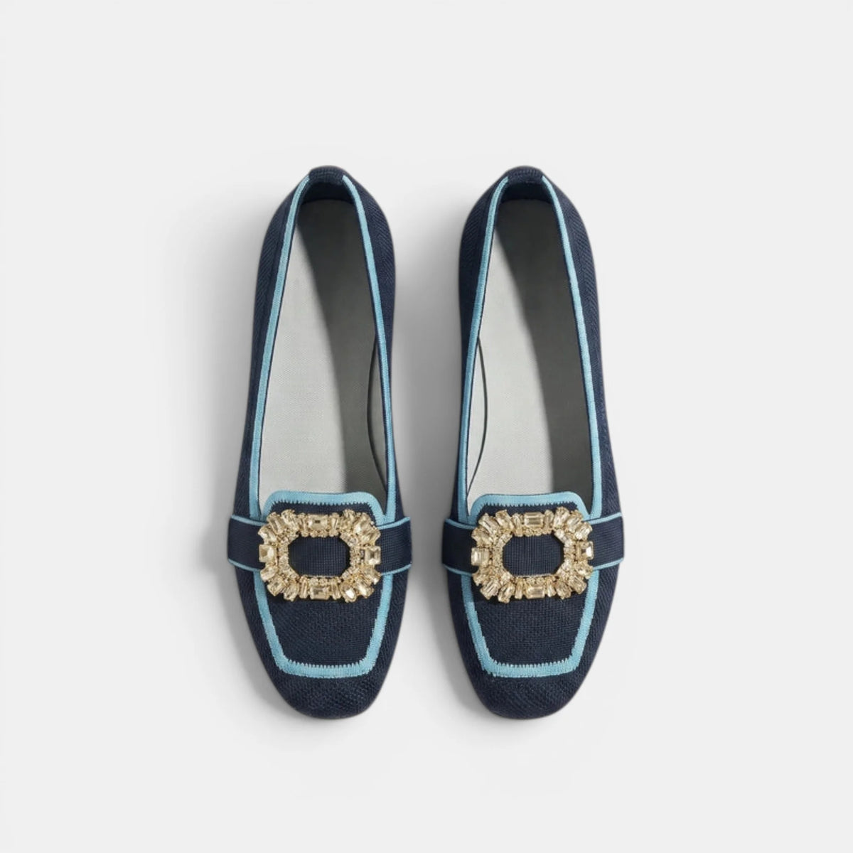 Women's Loafers Square Toe Slip-On with Decorative Buckle 3