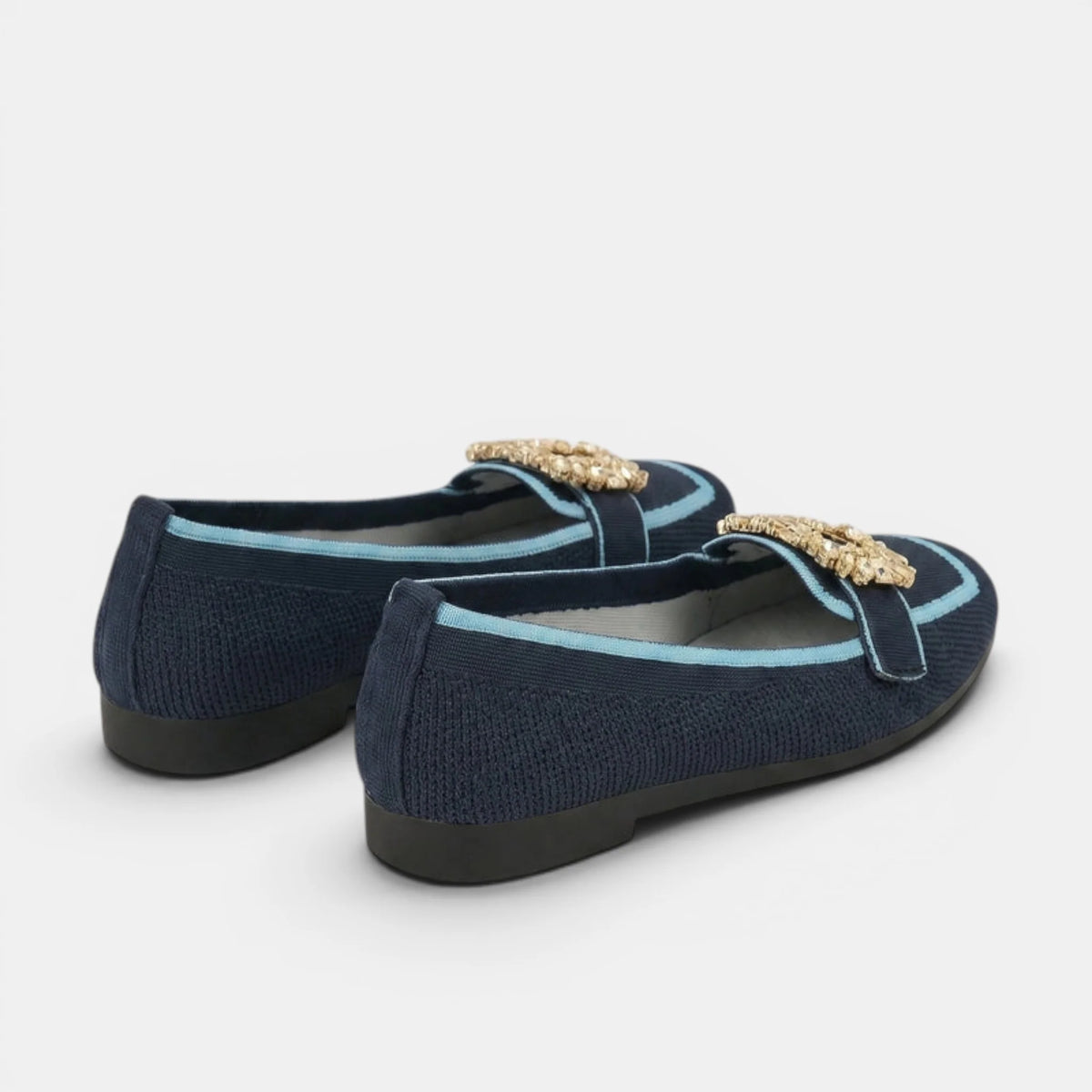 Women's Loafers Square Toe Slip-On with Decorative Buckle 4