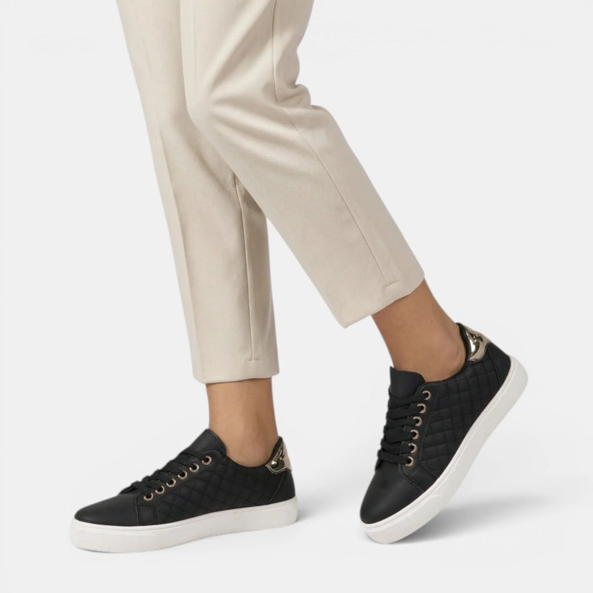 Women's Low Top Sneakers Quilted Design 1