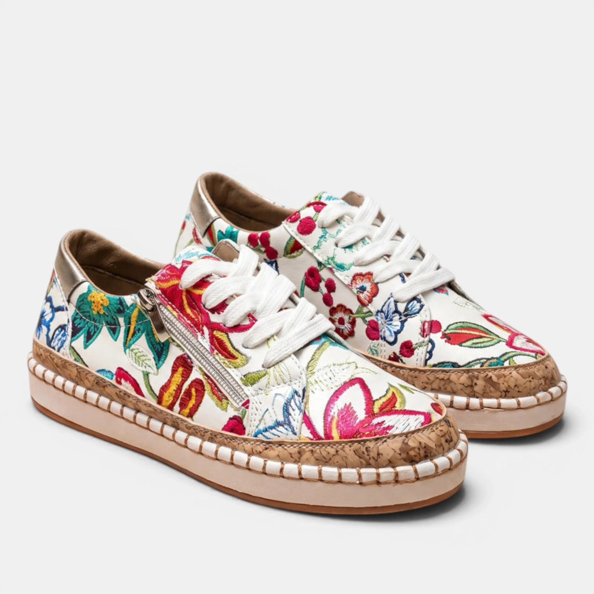 Women's Platform Casual Shoes Floral Design 5