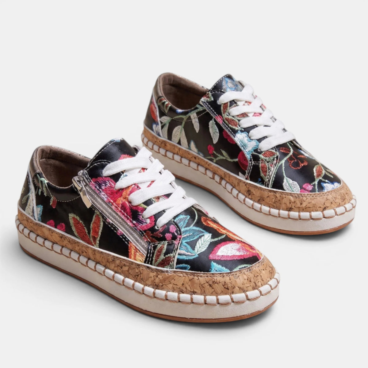 Women's Platform Casual Shoes Floral Design 7