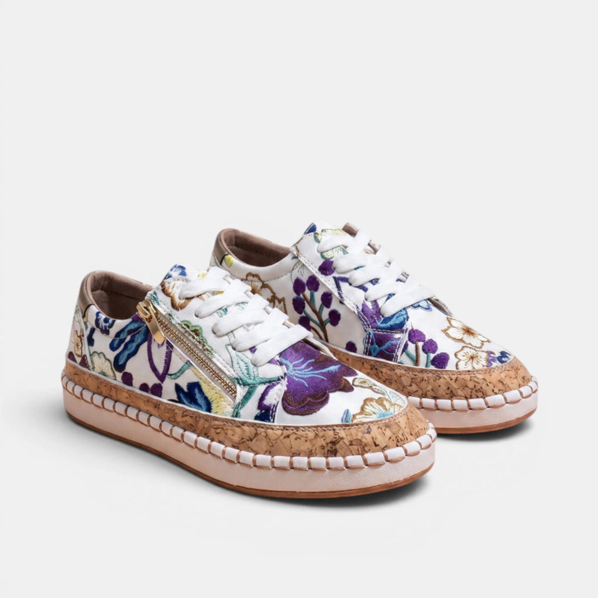 Women's Platform Casual Shoes Floral Design 8