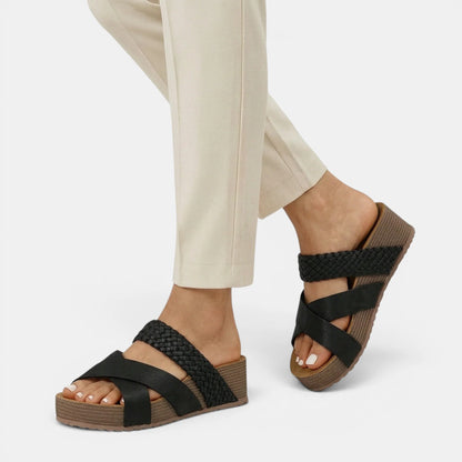 Women's Platform Sandals Open Toe Cross Strap Design 1