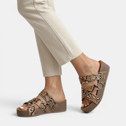 Women's Platform Sandals Open Toe Cross Strap Design 6