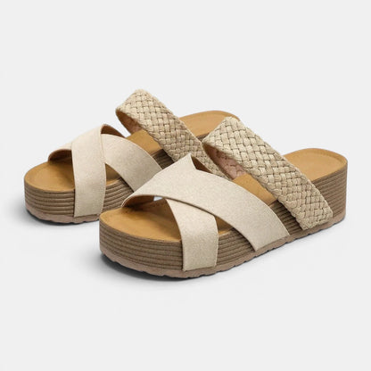 Women's Platform Sandals Open Toe Cross Strap Design 7