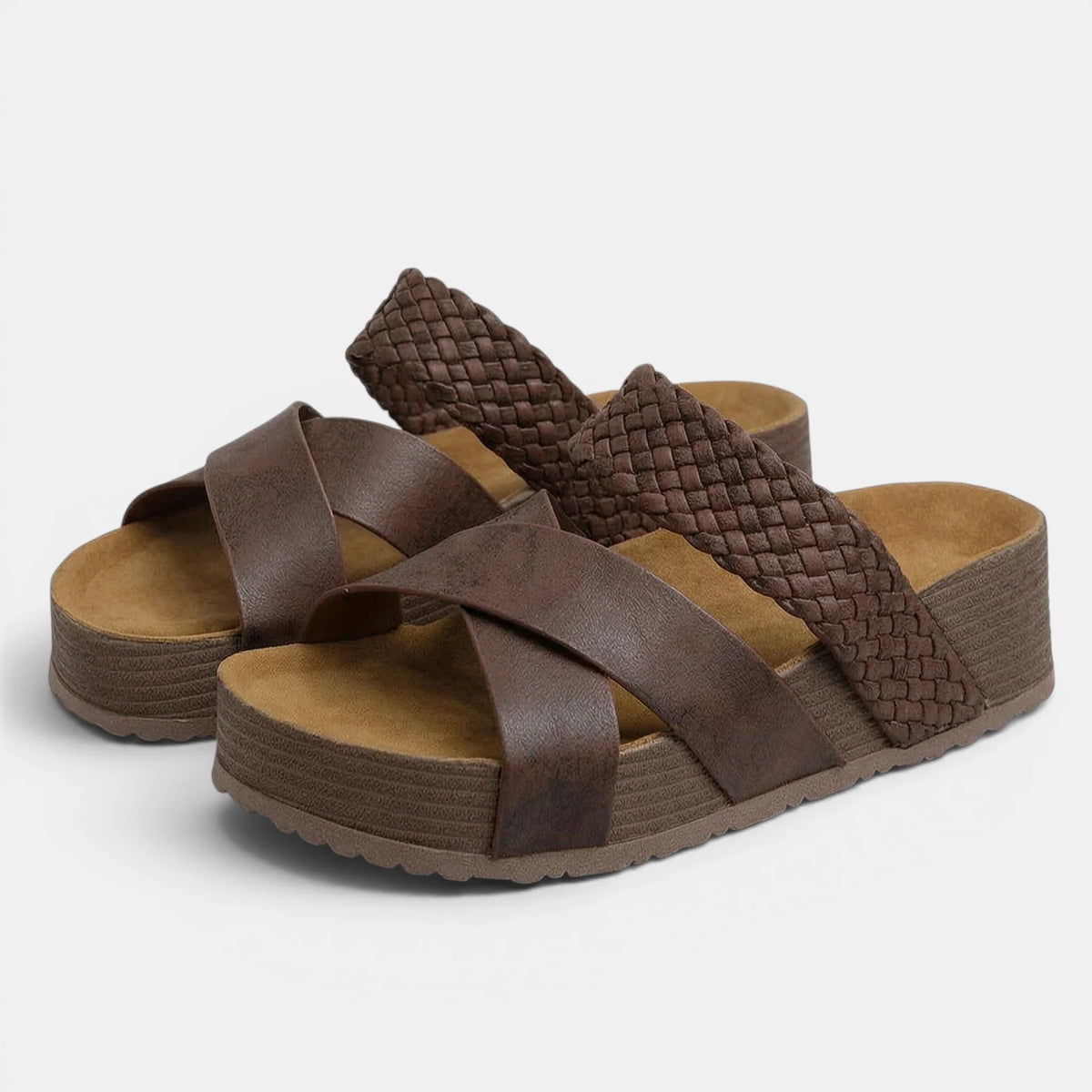 Women's Platform Sandals Open Toe Cross Strap Design 8