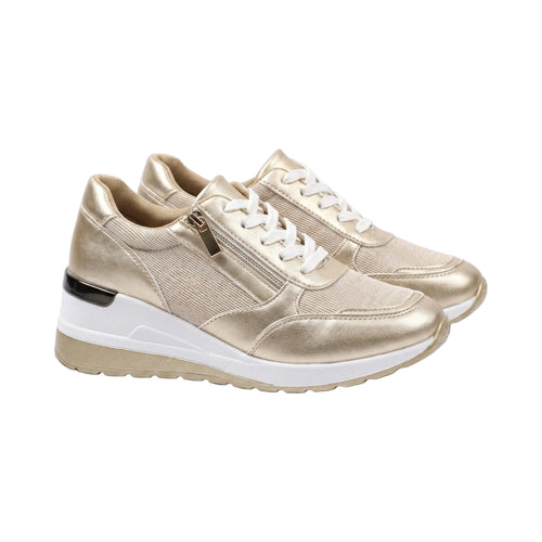 Women's Platform Sneakers Lace-Up with Side Zipper 0