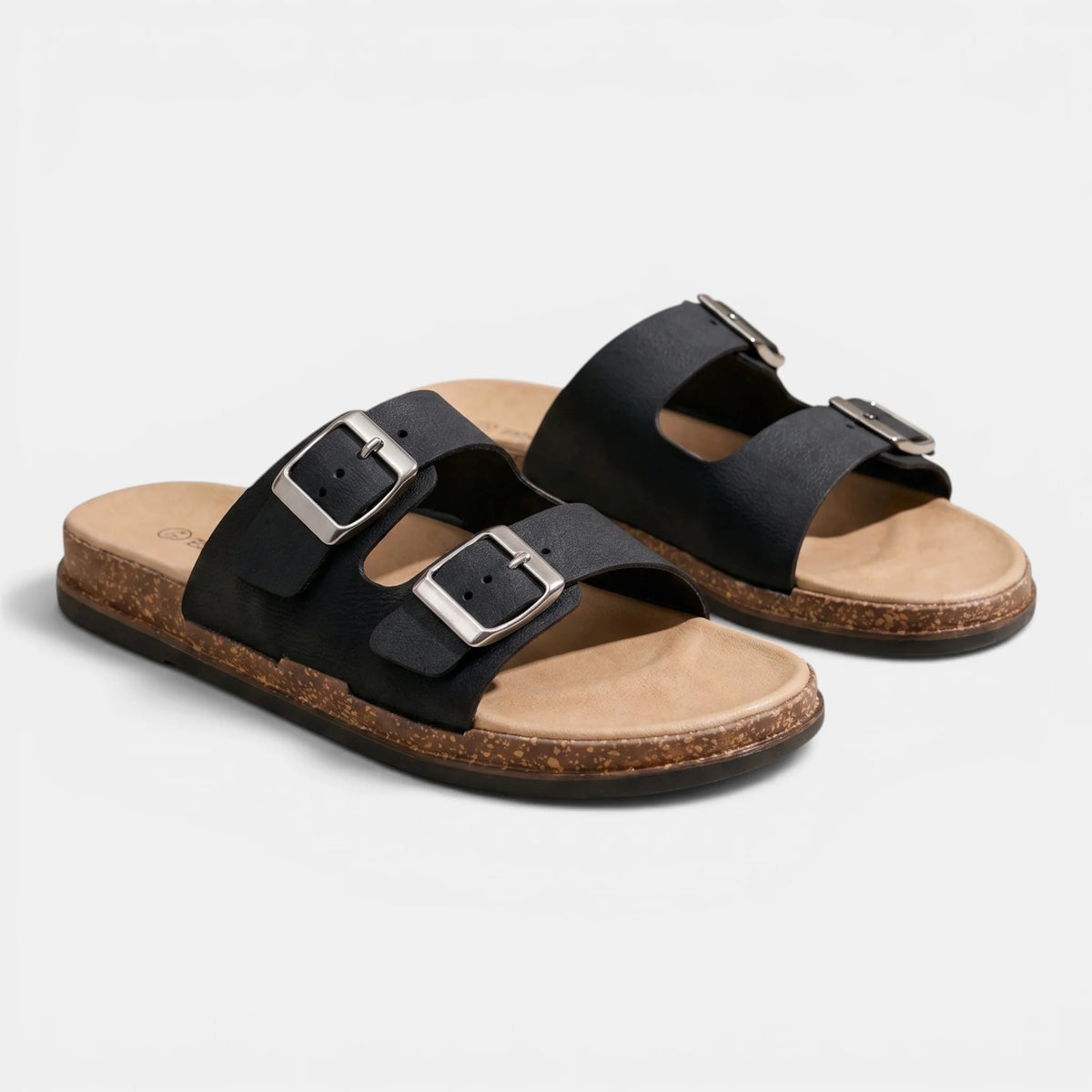 Women's Slide Sandals Adjustable Double Buckle Straps 2