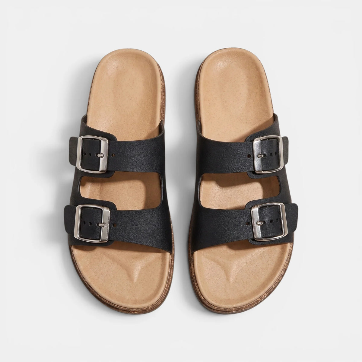 Women's Slide Sandals Adjustable Double Buckle Straps 4