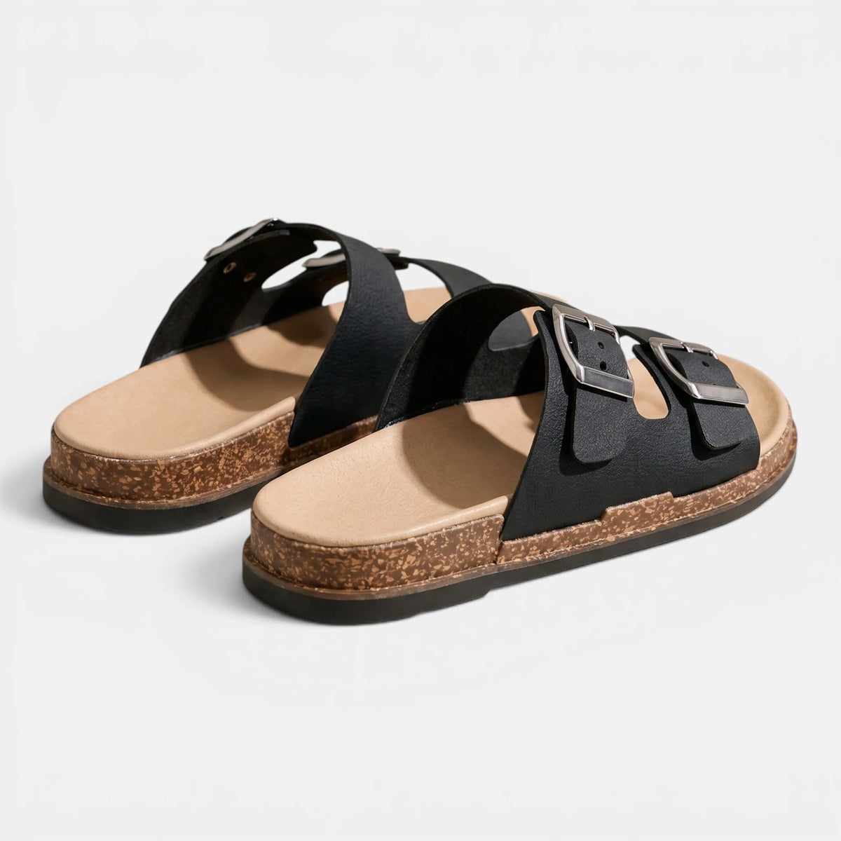 Women's Slide Sandals Adjustable Double Buckle Straps 5
