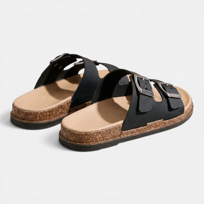 Women's Slide Sandals Adjustable Double Buckle Straps 5