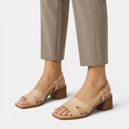 Women's Slingback Sandals Block Heel Square Toe 1