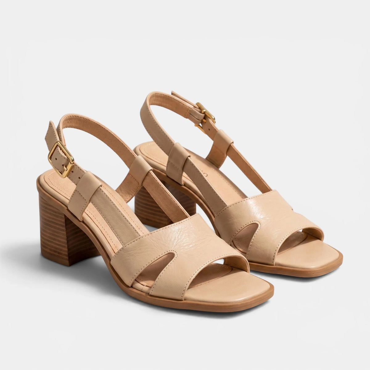 Women's Slingback Sandals Block Heel Square Toe 2