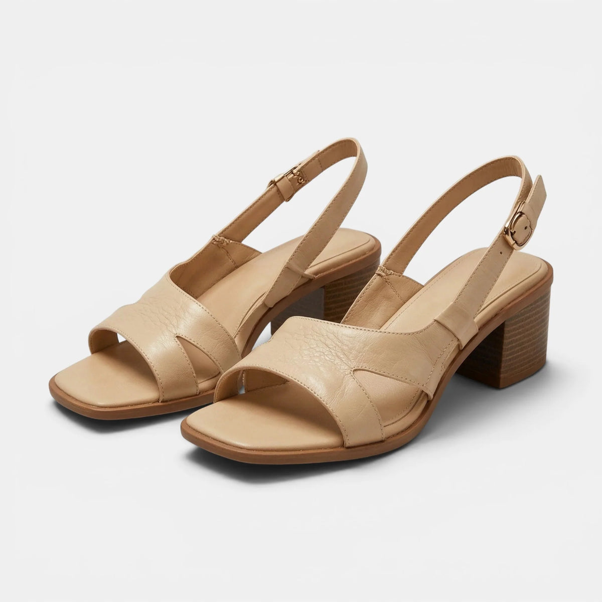 Women's Slingback Sandals Block Heel Square Toe 3