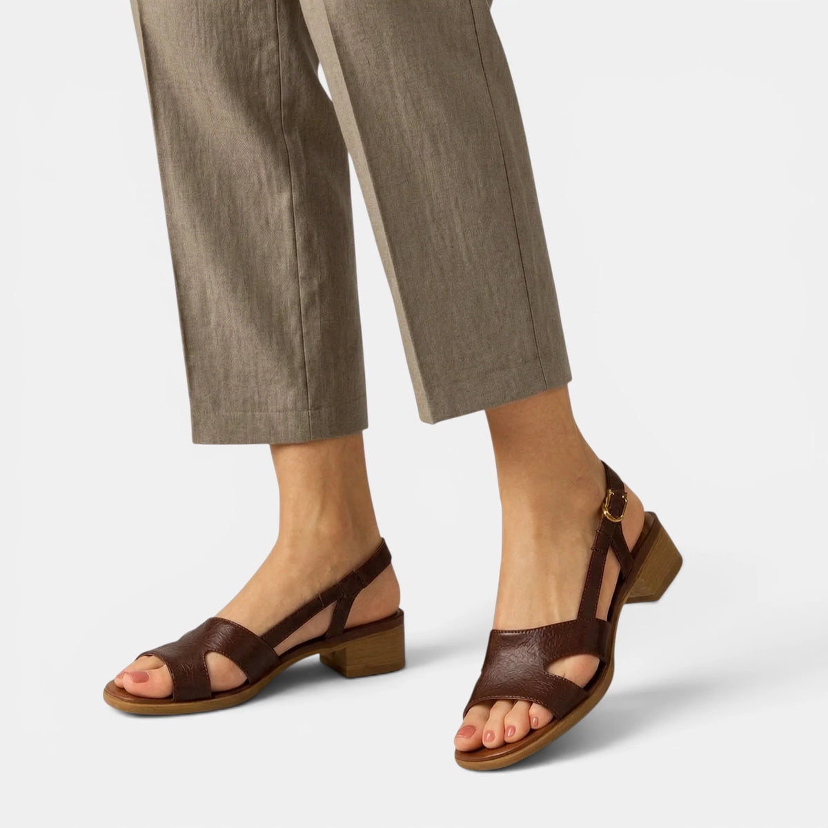 Women's Slingback Sandals Block Heel Square Toe 7
