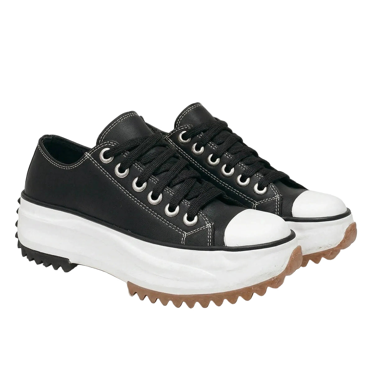 Women's Sneakers Chunky Sole Lace-Up Low-Top Style 0