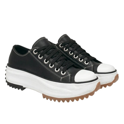 Women's Sneakers Chunky Sole Lace-Up Low-Top Style 0
