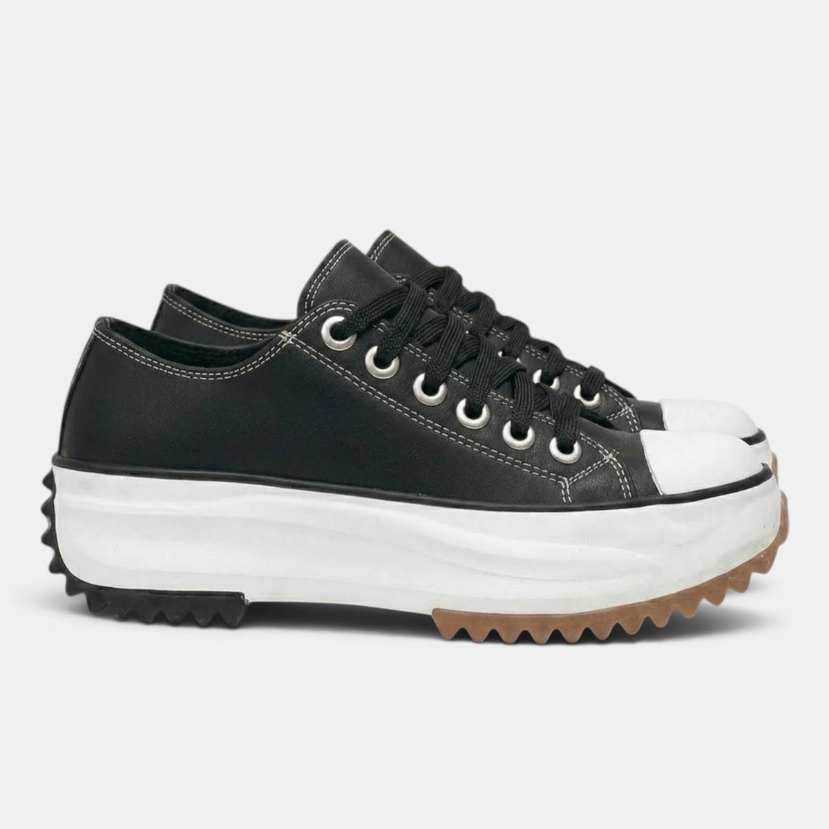 Women's Sneakers Chunky Sole Lace-Up Low-Top Style 1