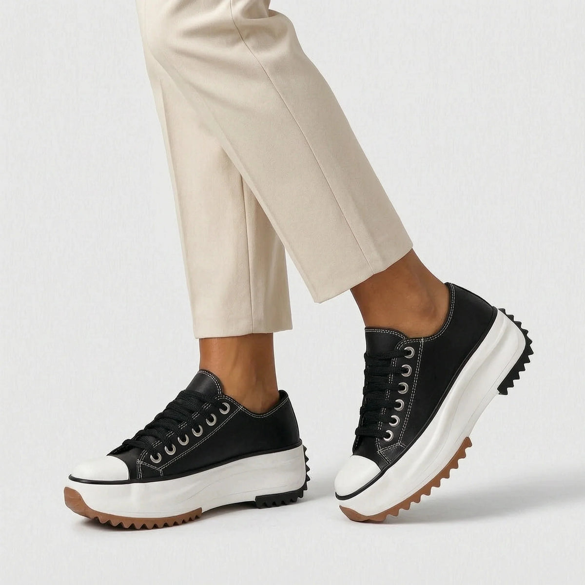 Women's Sneakers Chunky Sole Lace-Up Low-Top Style 2