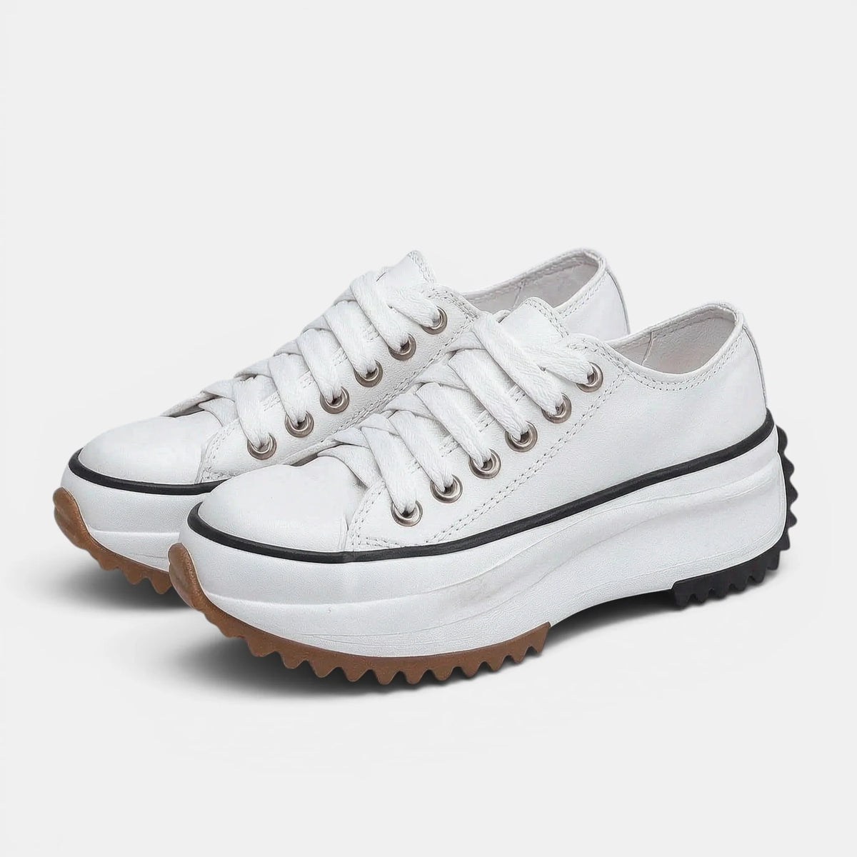 Women's Sneakers Chunky Sole Lace-Up Low-Top Style 7