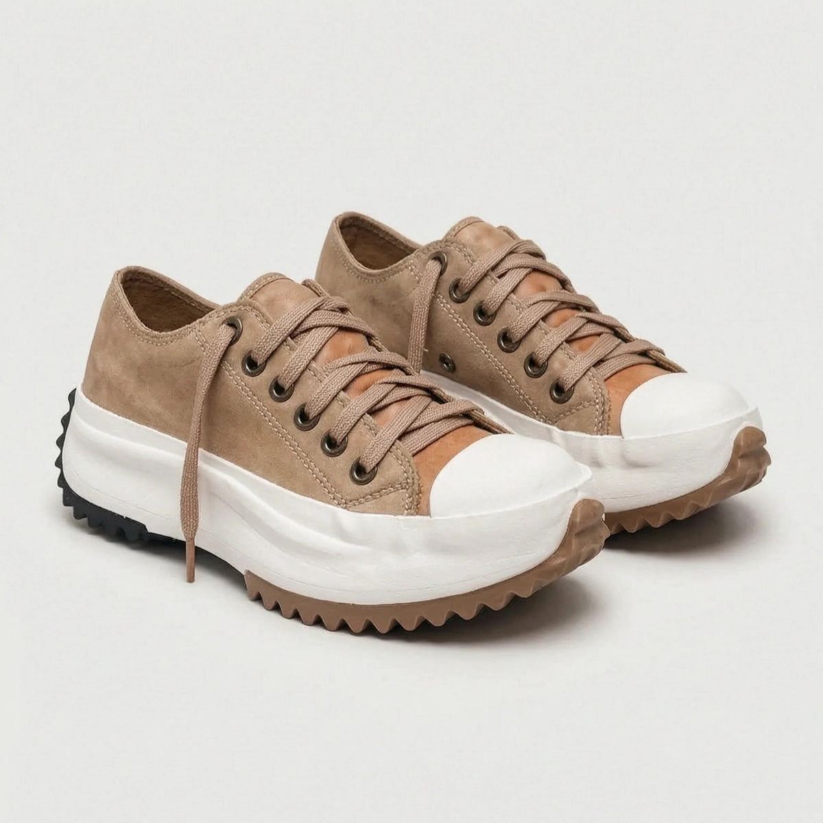 Women's Sneakers Chunky Sole Lace-Up Low-Top Style 8